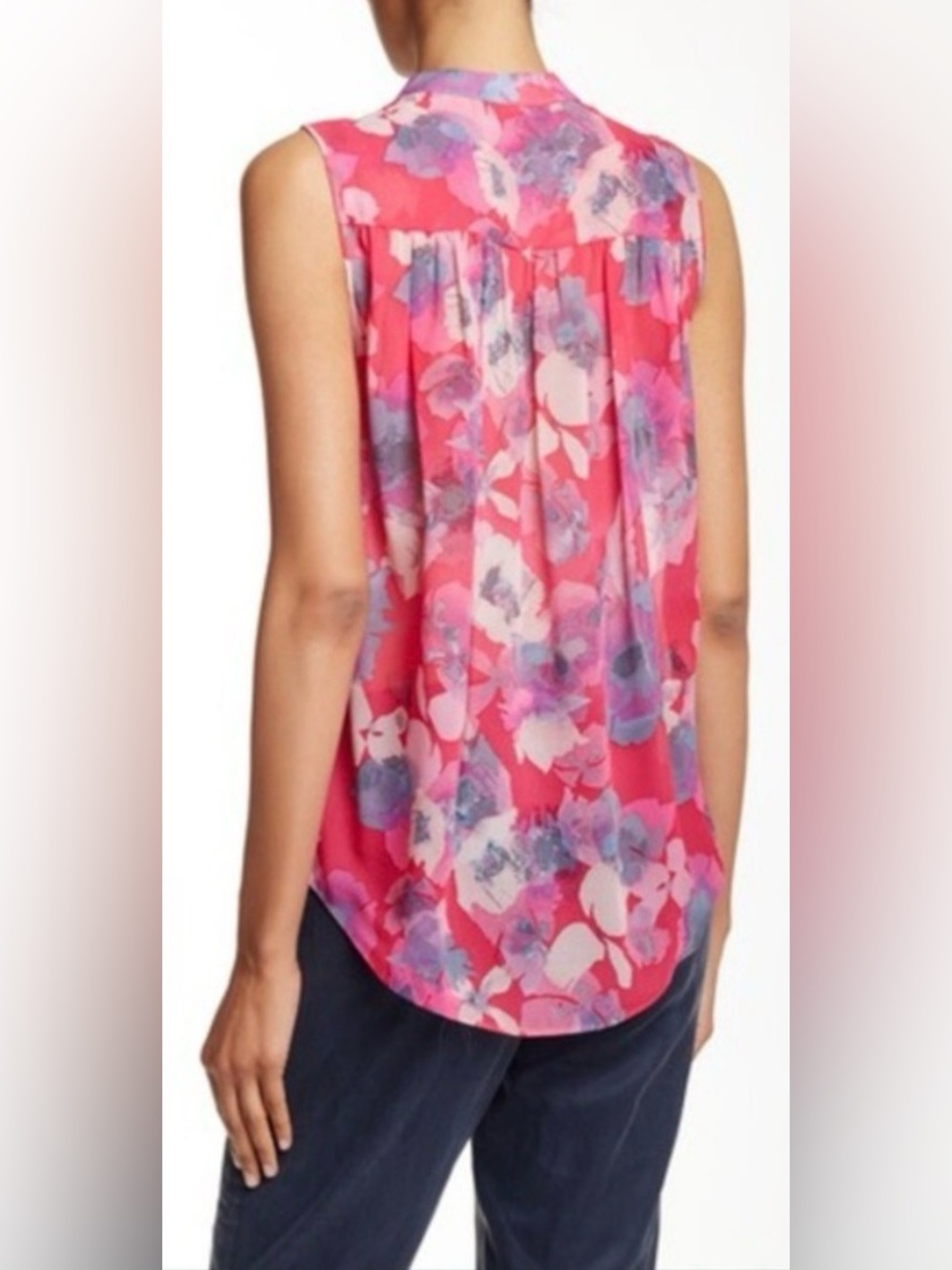Rebecca Taylor 100% Silk Fuchsia Floral Blouse, size 4 - Picture 2 of 5